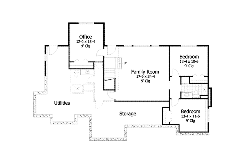 Dream House Plan - Floor Plan - Lower Floor for European House Plan #51-1057 - 3 bed, 2.5 bath