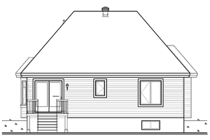 Exterior - Rear Elevation for Country House Plan #23-2497 - 2 bed, 1 bath