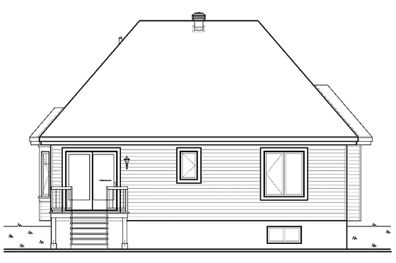 Exterior - Rear Elevation for Country House Plan #23-2497 - 2 bed, 1 bath