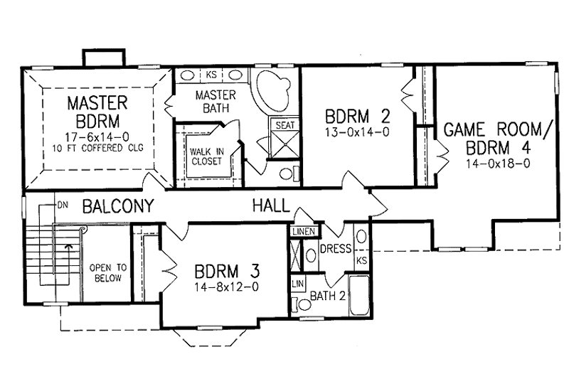 Home Plan - Floor Plan - Upper Floor for European House Plan #952-242 - 4 bed, 2.5 bath