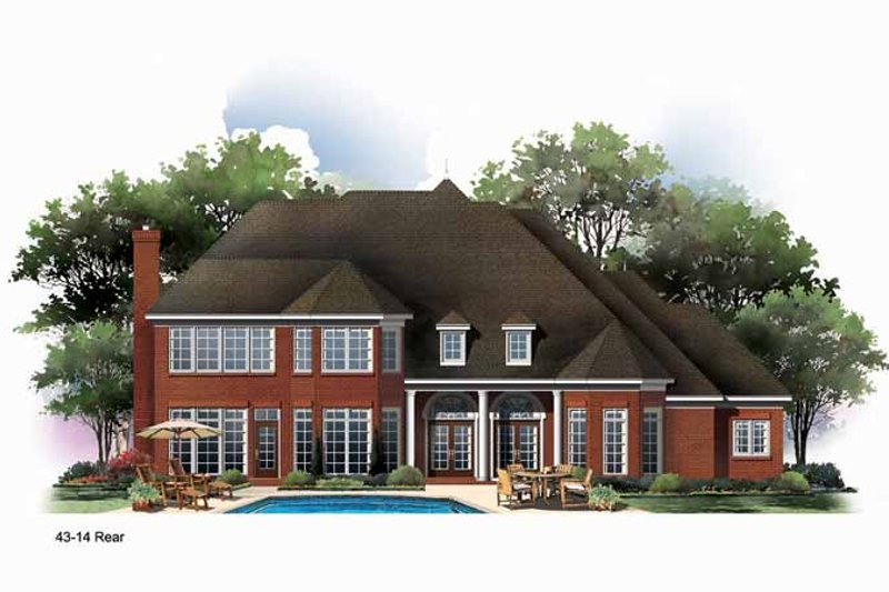 Architectural House Design - Exterior - Rear Elevation for Country House Plan #952-187 - 4 bed, 3.5 bath