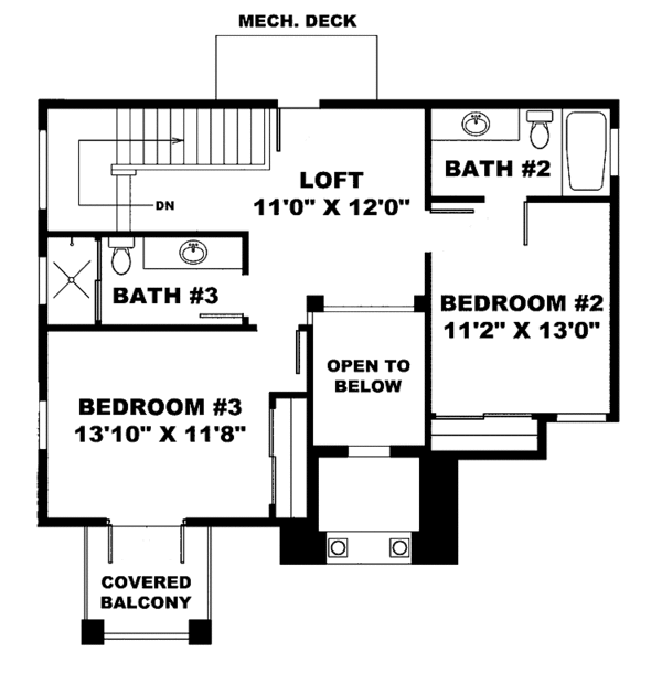 Dream House Plan - Mediterranean Floor Plan - Upper Floor Plan #1017-91