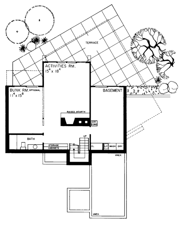House Design - Contemporary Floor Plan - Lower Floor Plan #72-641