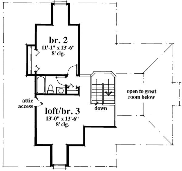 House Plan Design - Country Floor Plan - Upper Floor Plan #930-31
