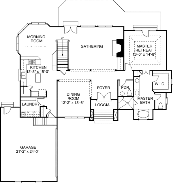 Architectural House Design - Traditional Floor Plan - Main Floor Plan #453-116