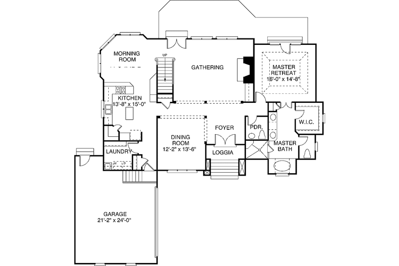 Dream House Plan - Floor Plan - Main Floor for Traditional House Plan #453-116 - 3 bed, 2.5 bath