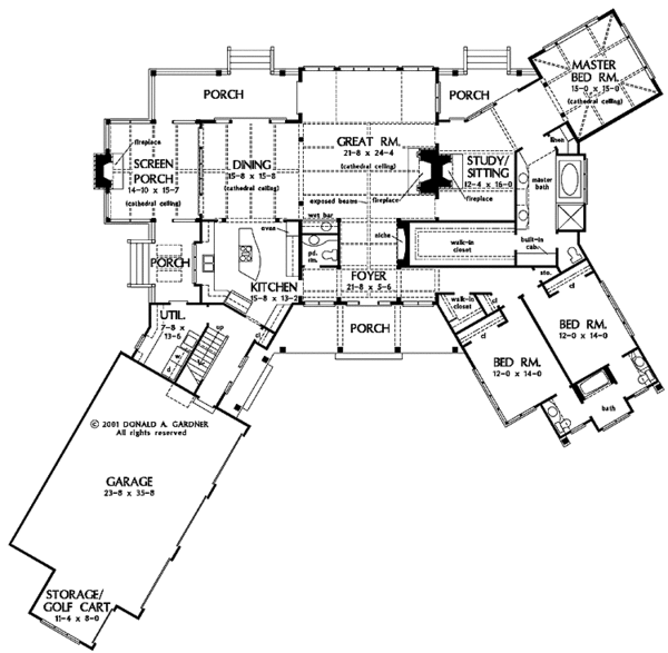 Architectural House Design - Ranch Floor Plan - Main Floor Plan #929-655