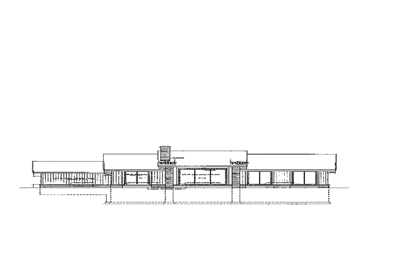 Architectural House Design - Exterior - Rear Elevation for Ranch House Plan #72-727 - 3 bed, 2 bath