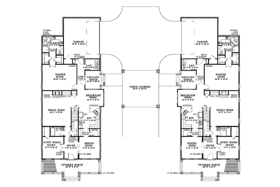 Floor Plan - Main Floor for Country House Plan #17-2821 - 8 bed, 6 bath