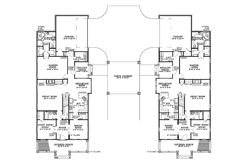 Home Plan - Floor Plan - Main Floor for Country House Plan #17-2821 - 8 bed, 6 bath