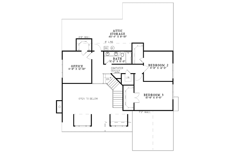 Home Plan - Floor Plan - Upper Floor for Colonial House Plan #17-2764 - 3 bed, 2.5 bath