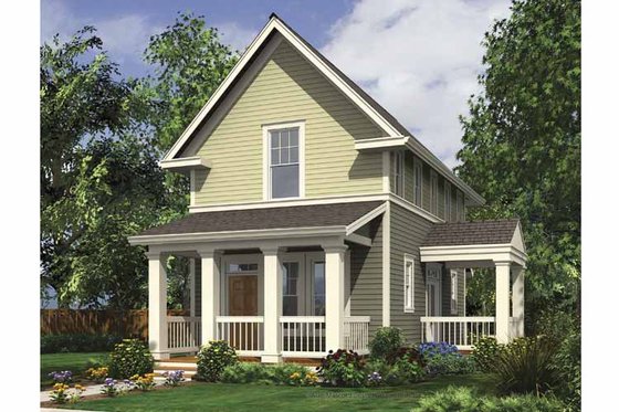 Exterior - Front Elevation 3 for Contemporary House Plan #48-869 - 2 bed, 2.5 bath