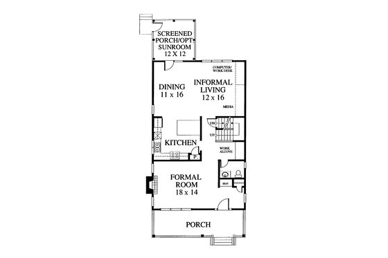 Floor Plan - Main Floor for Country House Plan #1053-28 - 4 bed, 2.5 bath