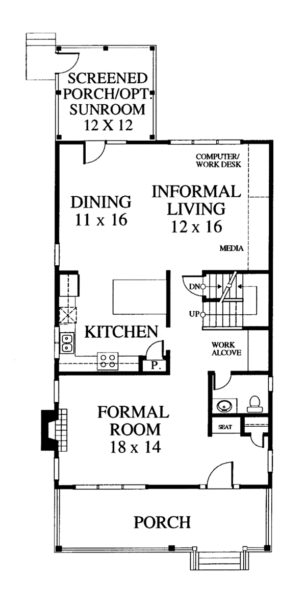House Design - Country Floor Plan - Main Floor Plan #1053-28