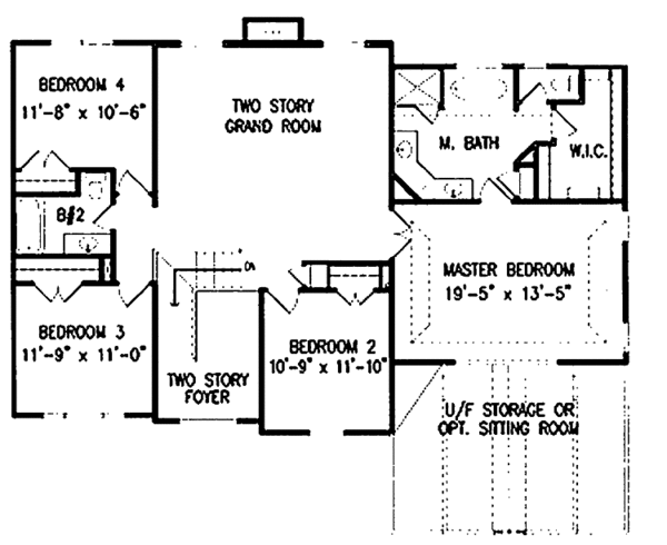 Dream House Plan - Country Floor Plan - Upper Floor Plan #54-246