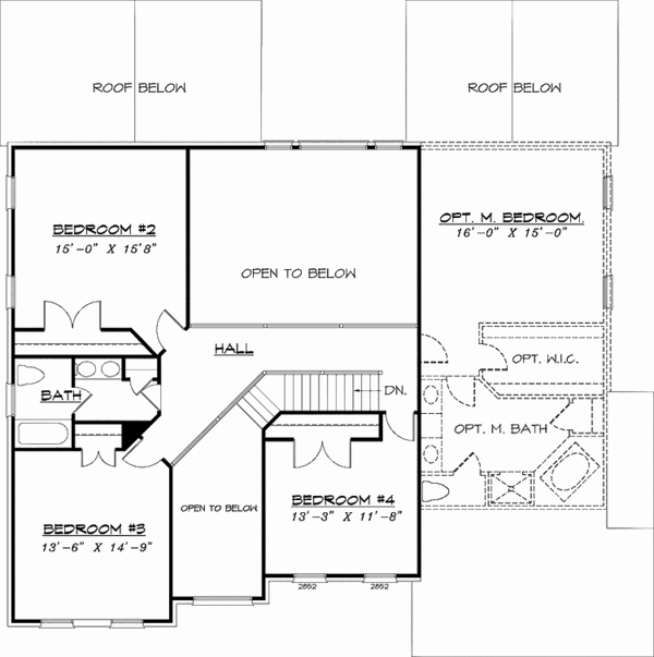 Home Plan - Colonial Floor Plan - Upper Floor Plan #320-905