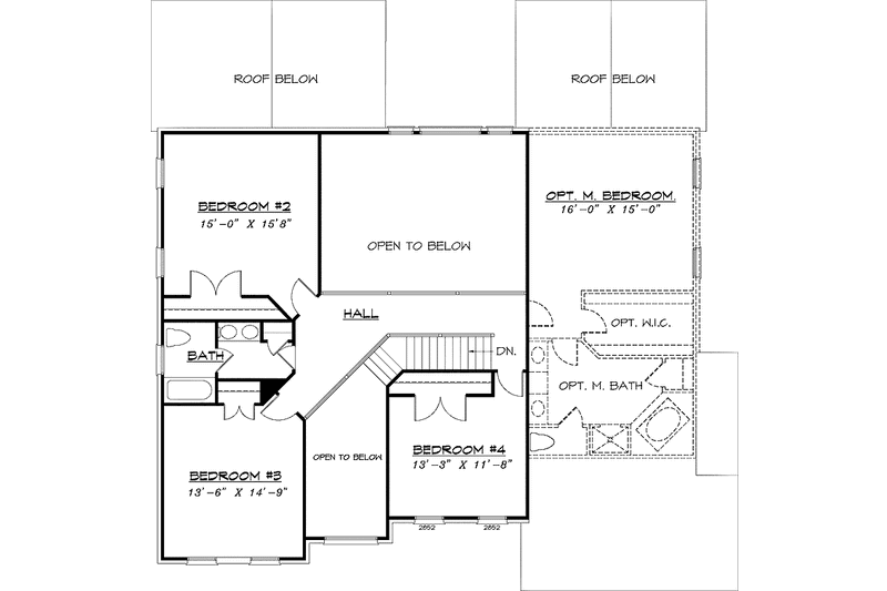 Home Plan - Floor Plan - Upper Floor for Colonial House Plan #320-905 - 4 bed, 2.5 bath