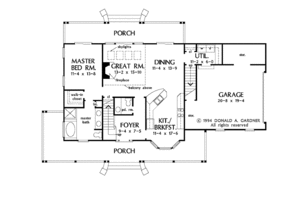 Floor Plan - Main Floor for Country House Plan #929-480 - 3 bed, 2.5 bath