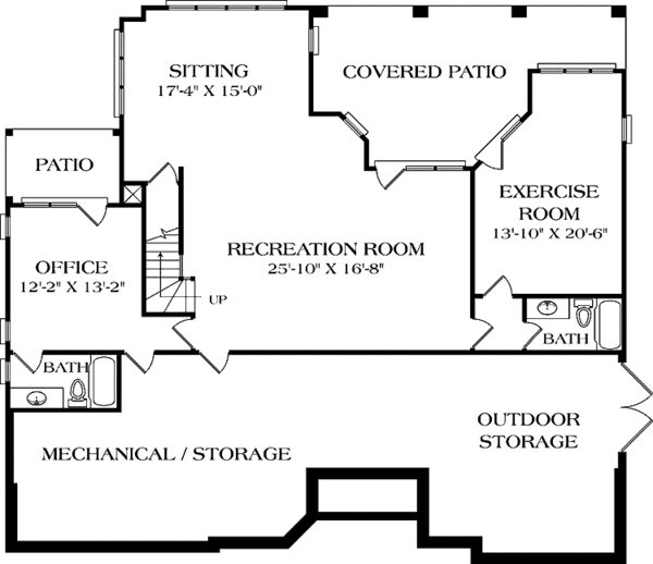 Home Plan - Traditional Floor Plan - Lower Floor Plan #453-522