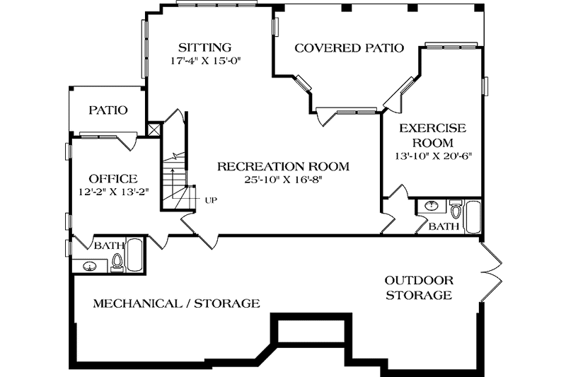 Home Plan - Floor Plan - Lower Floor for Traditional House Plan #453-522 - 3 bed, 3.5 bath
