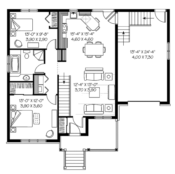 Architectural House Design - Country Floor Plan - Main Floor Plan #23-2382