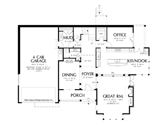 House Plan Design - Craftsman Floor Plan - Main Floor Plan #48-853