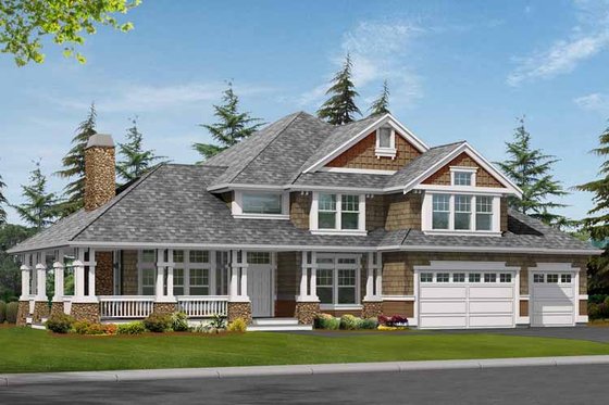 Exterior - Front Elevation 3 for Craftsman House Plan #132-464 - 4 bed, 3.5 bath
