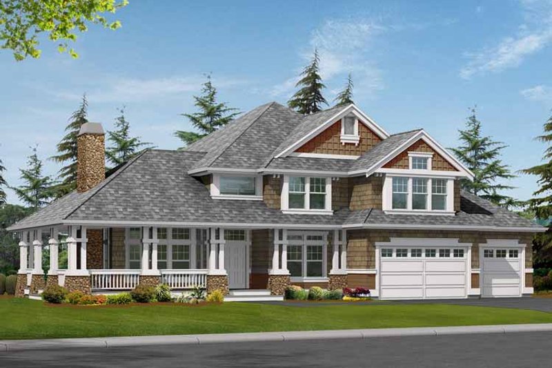 Dream House Plan - Exterior - Front Elevation 3 for Craftsman House Plan #132-464 - 4 bed, 3.5 bath