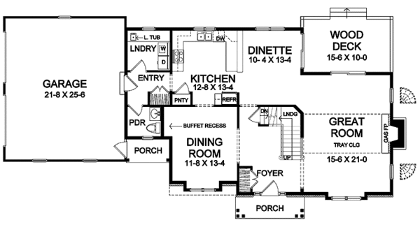Dream House Plan - Traditional Floor Plan - Main Floor Plan #328-343