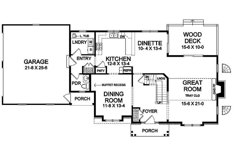 House Plan Design - Floor Plan - Main Floor for Traditional House Plan #328-343 - 3 bed, 2.5 bath
