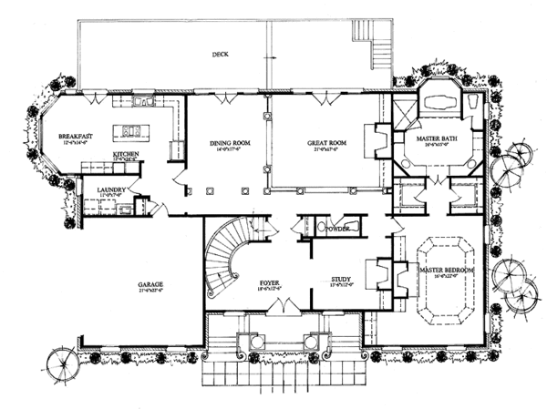 Dream House Plan - European Floor Plan - Main Floor Plan #429-137