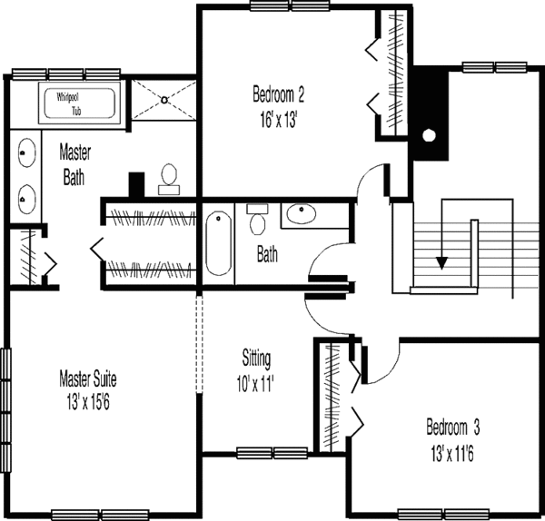 Architectural House Design - Contemporary Floor Plan - Upper Floor Plan #320-895