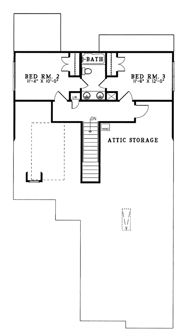 House Design - Country Floor Plan - Upper Floor Plan #17-2657