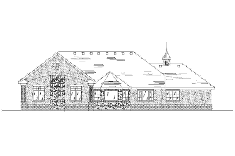 House Blueprint - Exterior - Rear Elevation for European House Plan #945-105 - 2 bed, 2.5 bath