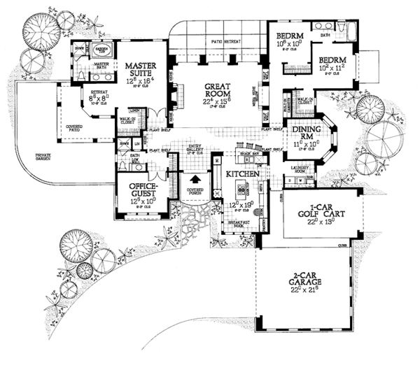 Dream House Plan - Mediterranean Floor Plan - Main Floor Plan #72-1016