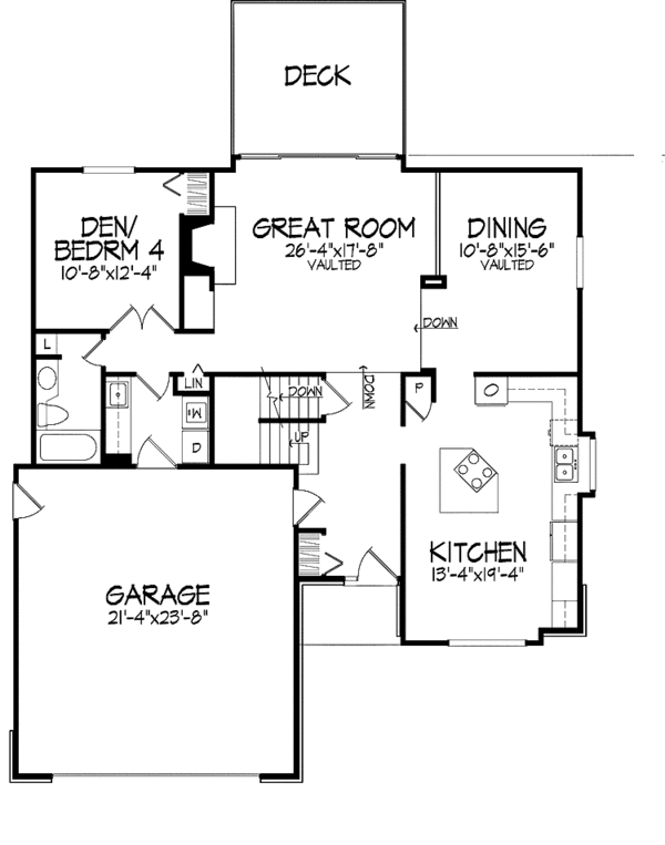 Dream House Plan - Contemporary Floor Plan - Main Floor Plan #320-688