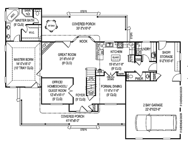 Home Plan - Country Floor Plan - Main Floor Plan #11-271