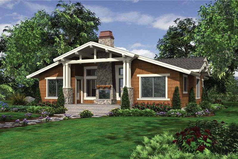 Dream House Plan - Exterior - Rear Elevation for Craftsman House Plan #132-528 - 2 bed, 2 bath