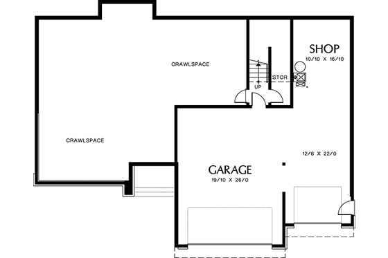 Floor Plan - Lower Floor for Prairie House Plan #48-857 - 3 bed, 3 bath