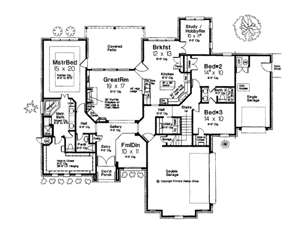 Architectural House Design - European Floor Plan - Main Floor Plan #310-1238