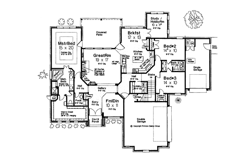 Home Plan - Floor Plan - Main Floor for European House Plan #310-1238 - 3 bed, 2.5 bath