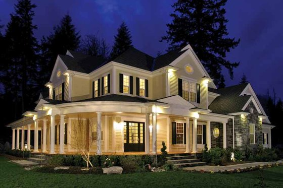 Exterior - Front Elevation 3 for Country House Plan #132-352 - 4 bed, 4.5 bath