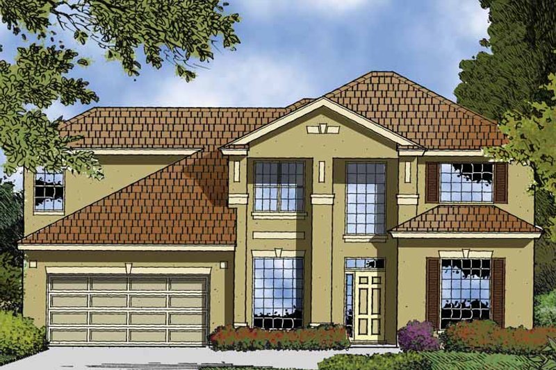 Home Plan - Exterior - Front Elevation 3 for Contemporary House Plan #1015-51 - 4 bed, 3 bath