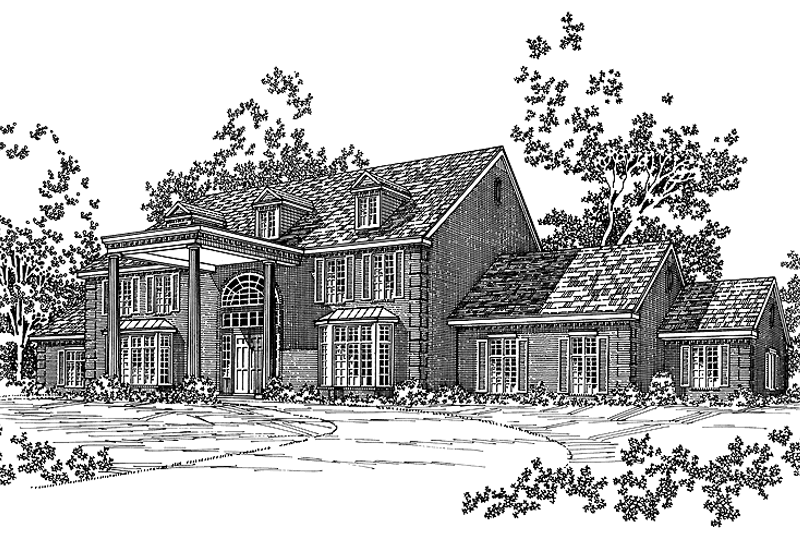 Dream House Plan - Classical Exterior - Front Elevation Plan #310-1068