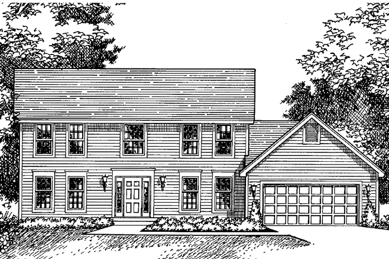 Dream House Plan - Exterior - Front Elevation 3 for Colonial House Plan #51-717 - 4 bed, 2.5 bath