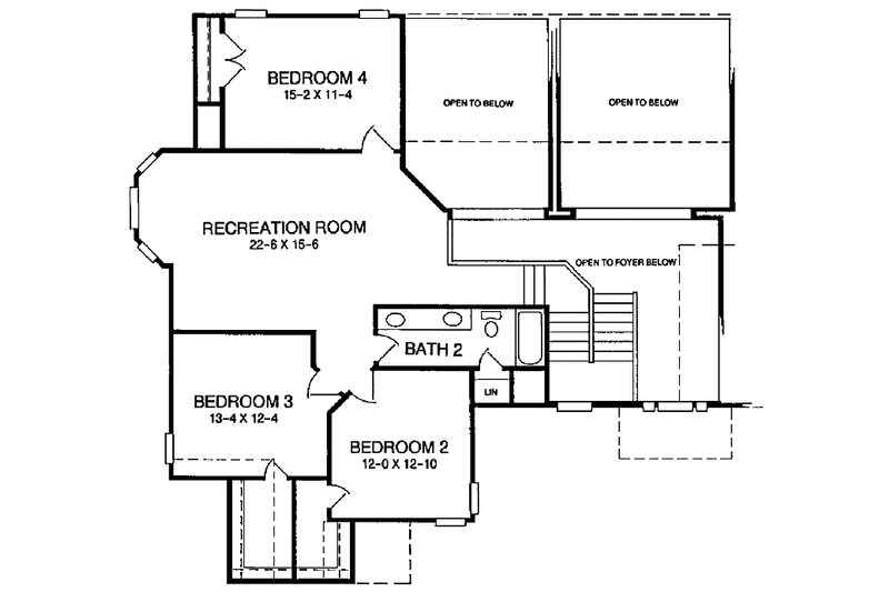 Architectural House Design - Floor Plan - Upper Floor for European House Plan #952-69 - 4 bed, 2.5 bath