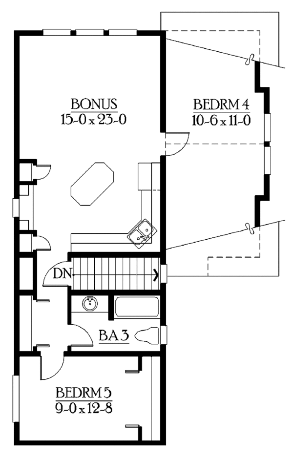 House Plan Design - Craftsman Floor Plan - Upper Floor Plan #132-258