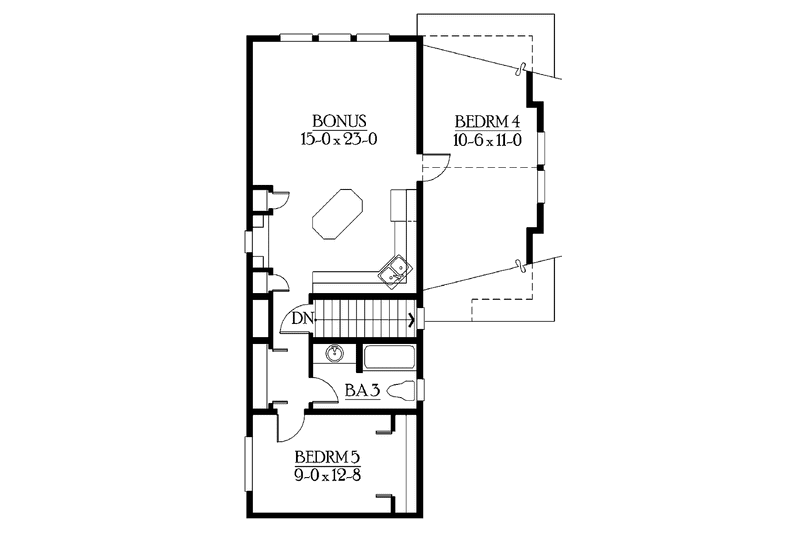 House Blueprint - Floor Plan - Upper Floor for Craftsman House Plan #132-258 - 5 bed, 3 bath