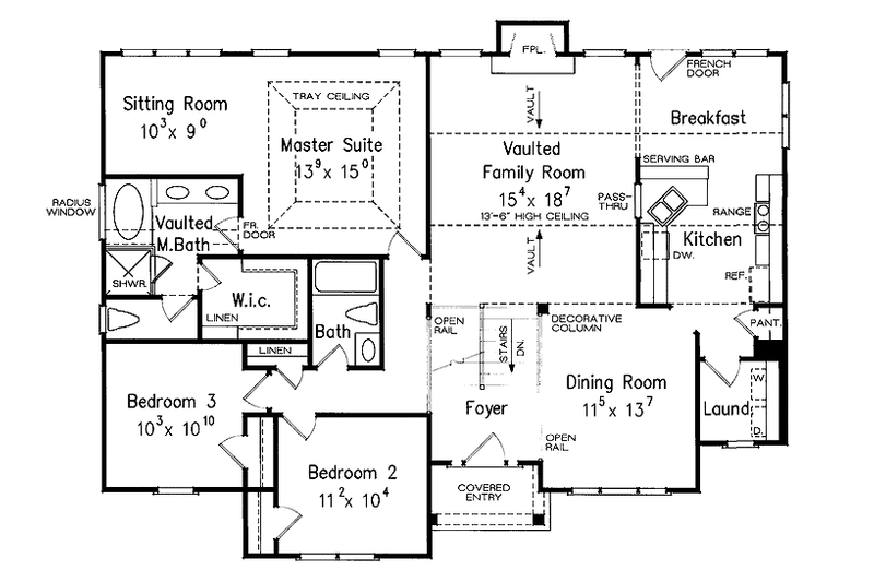 House Blueprint - Floor Plan - Upper Floor for Colonial House Plan #927-912 - 3 bed, 2 bath