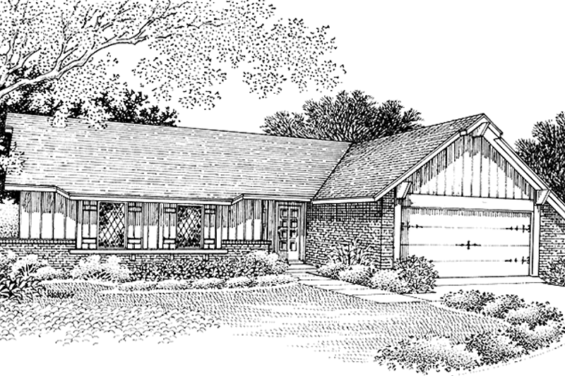 Architectural House Design - Ranch Exterior - Front Elevation Plan #45-559